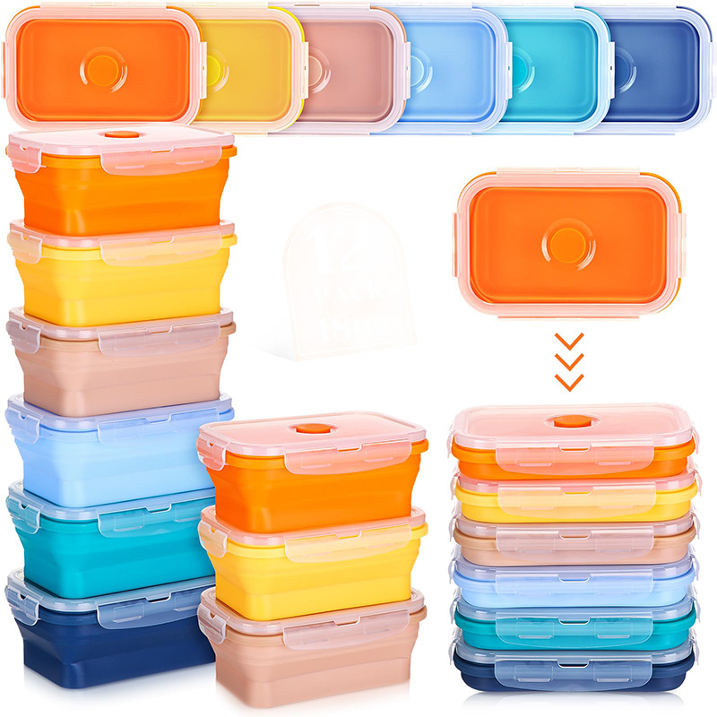 Meal Prep Tupperware - Collapsible Food Storage Containers Silicone Lunch