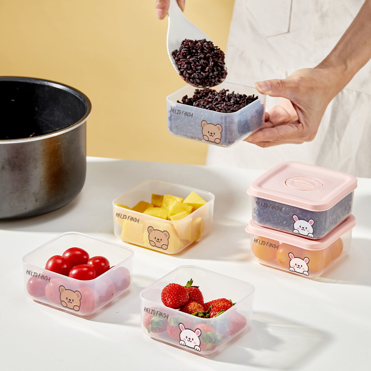Salad Container Jar - Mini Portable Plastic Food Container With