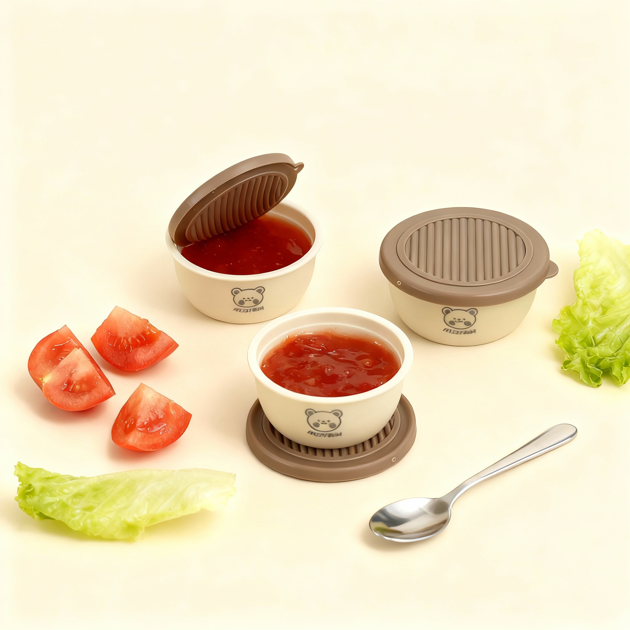 Salad Container Jar - 2/6pcs Mini Portable Plastic Sauce Box