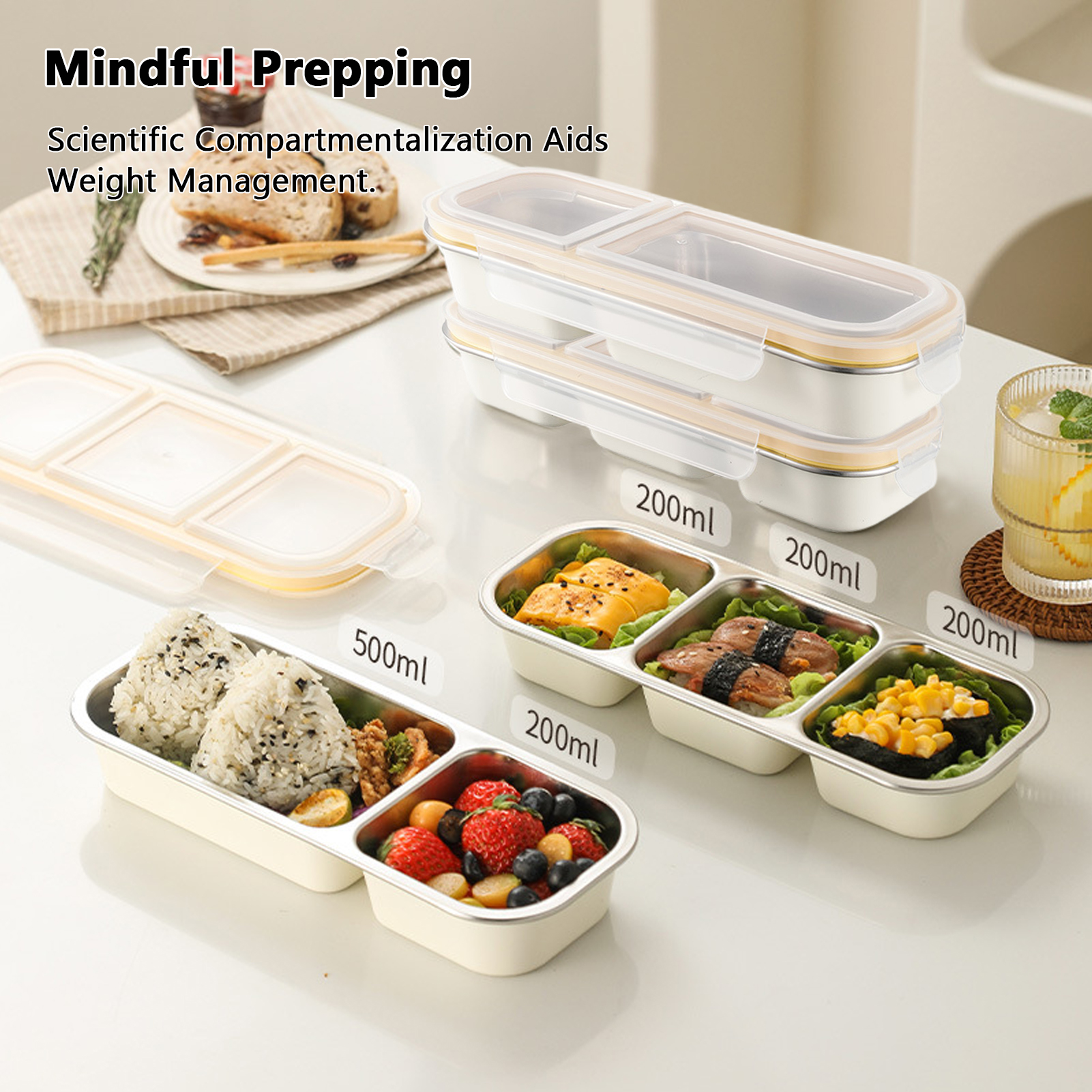 Meal Prep Diet - Stainless Steel Lunch Box for Adultsl