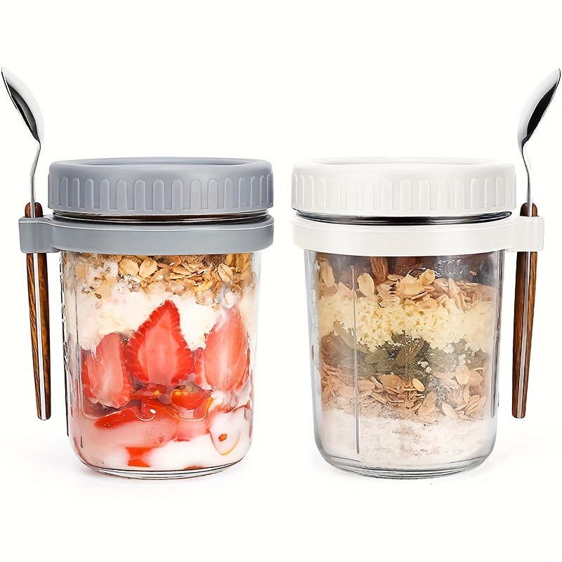 1pc/2pcs Glass Oatmeal Cup, Ov - đánh giá và giá Salad Container Jar