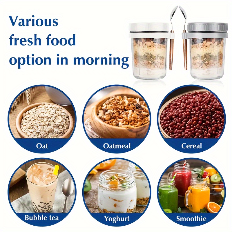 1pc/2pcs Glass Oatmeal Cup, Ov - đánh giá và giá Salad Container Jar