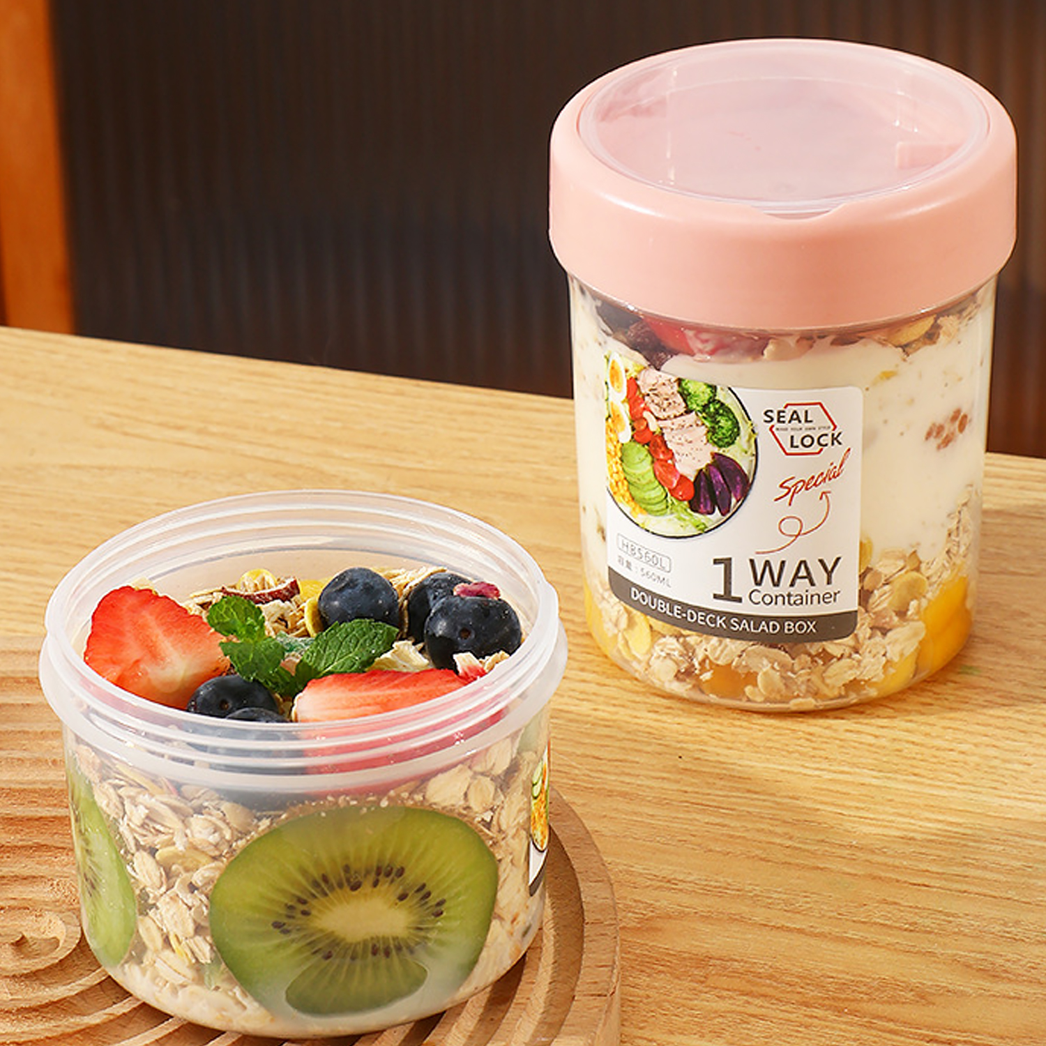 Portable salad cup, Breakfast  - đánh giá và giá Salad Container Jar