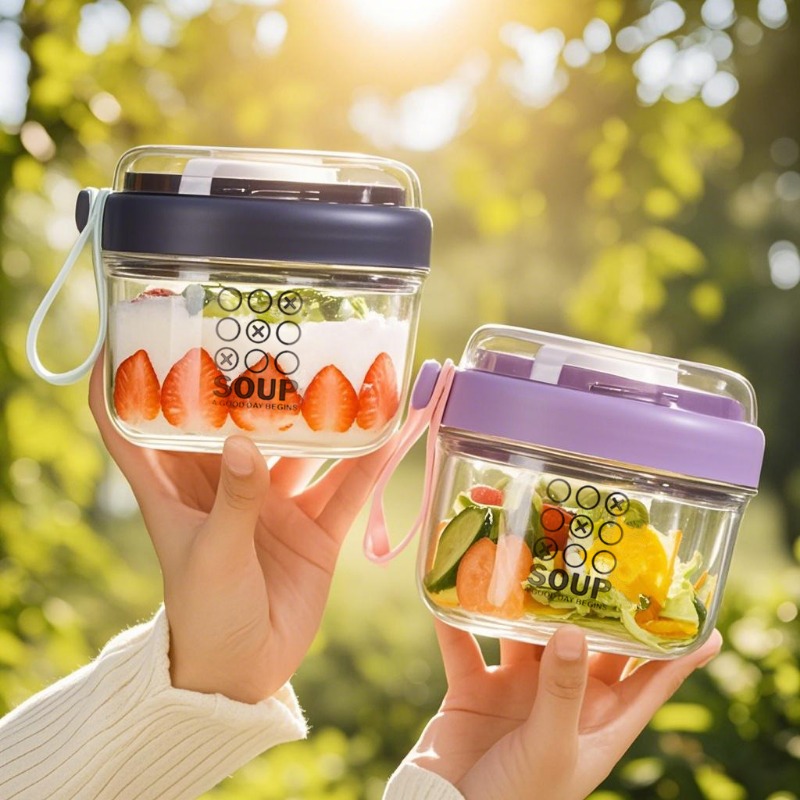 Salad Cup Double Layer Oatmeal - đánh giá và giá Salad Container Jar