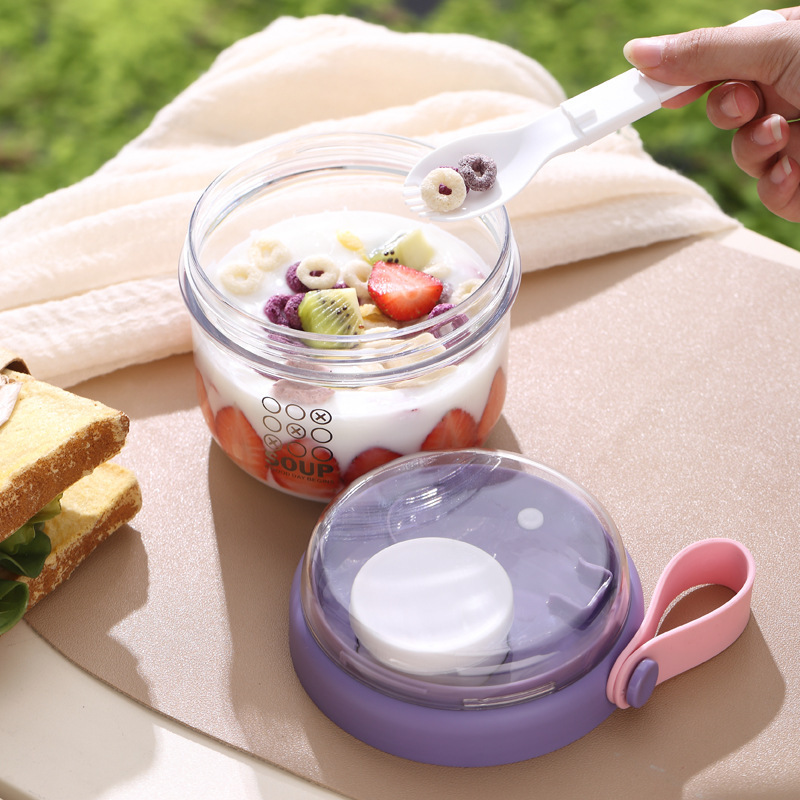 Salad Cup Double Layer Oatmeal - đánh giá và giá Salad Container Jar