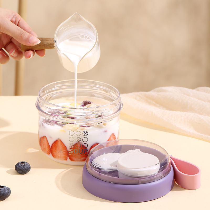 Salad Cup Double Layer Oatmeal - đánh giá và giá Salad Container Jar