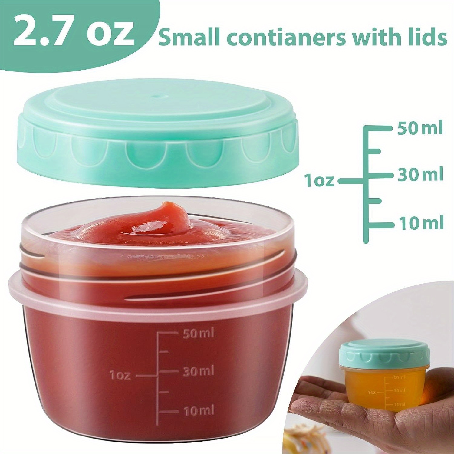 1-6 Pack 2.7 OZ Salad Dressing - đánh giá và giá Salad Container Jar