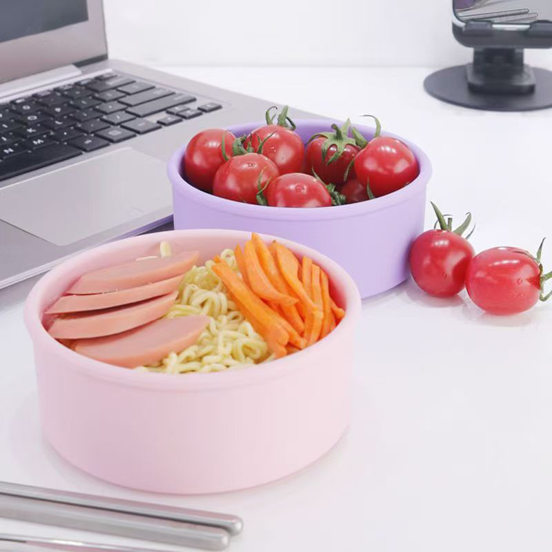Round silicone lunch box, food - đánh giá và giá Salad Container Jar