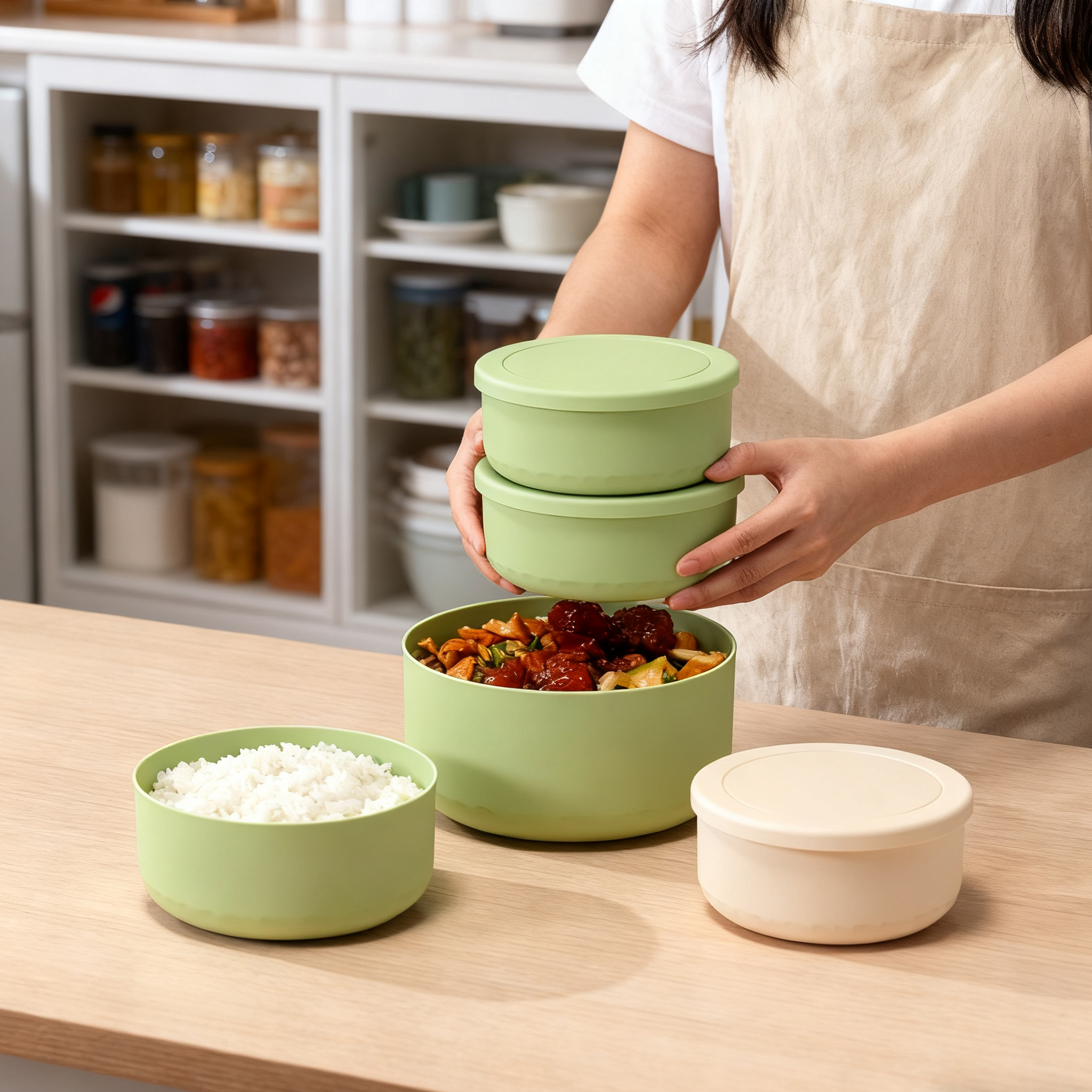 Round silicone lunch box, food - đánh giá và giá Salad Container Jar