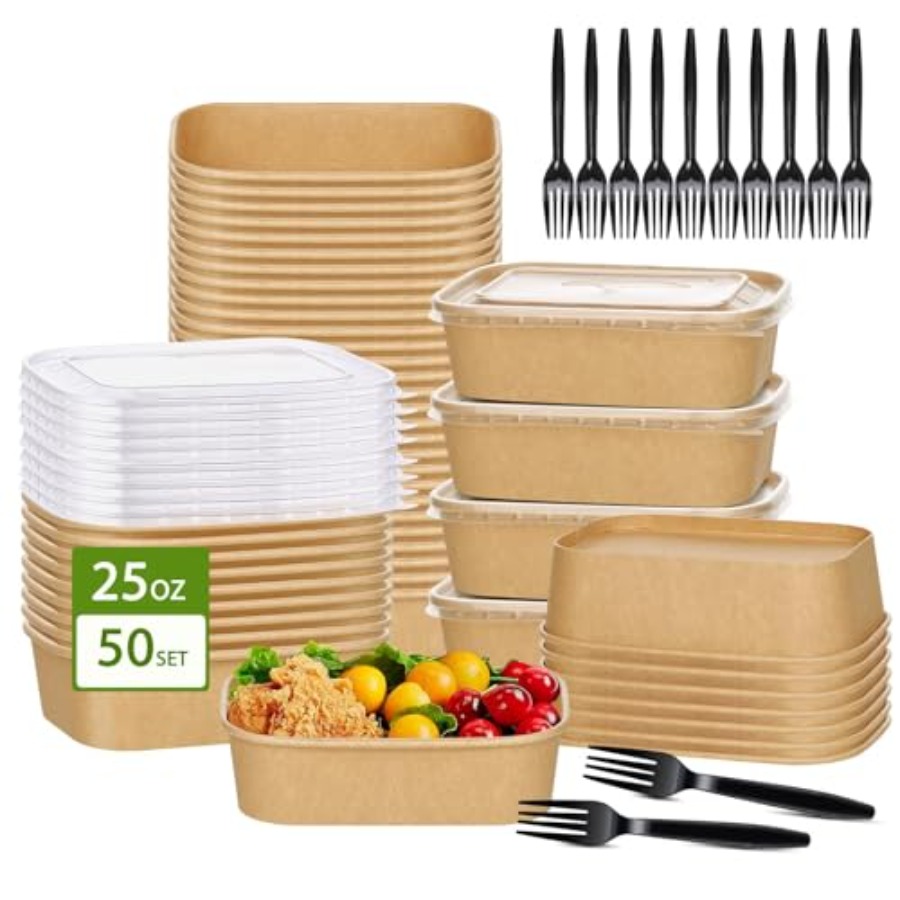 Pack Paper Bowls, Disposable F - đánh giá và giá Meal Prep Diet