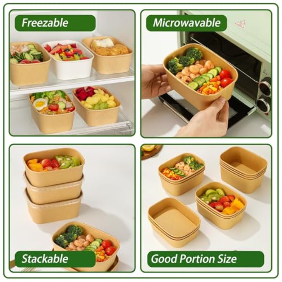 Pack Paper Bowls, Disposable F - đánh giá và giá Meal Prep Diet