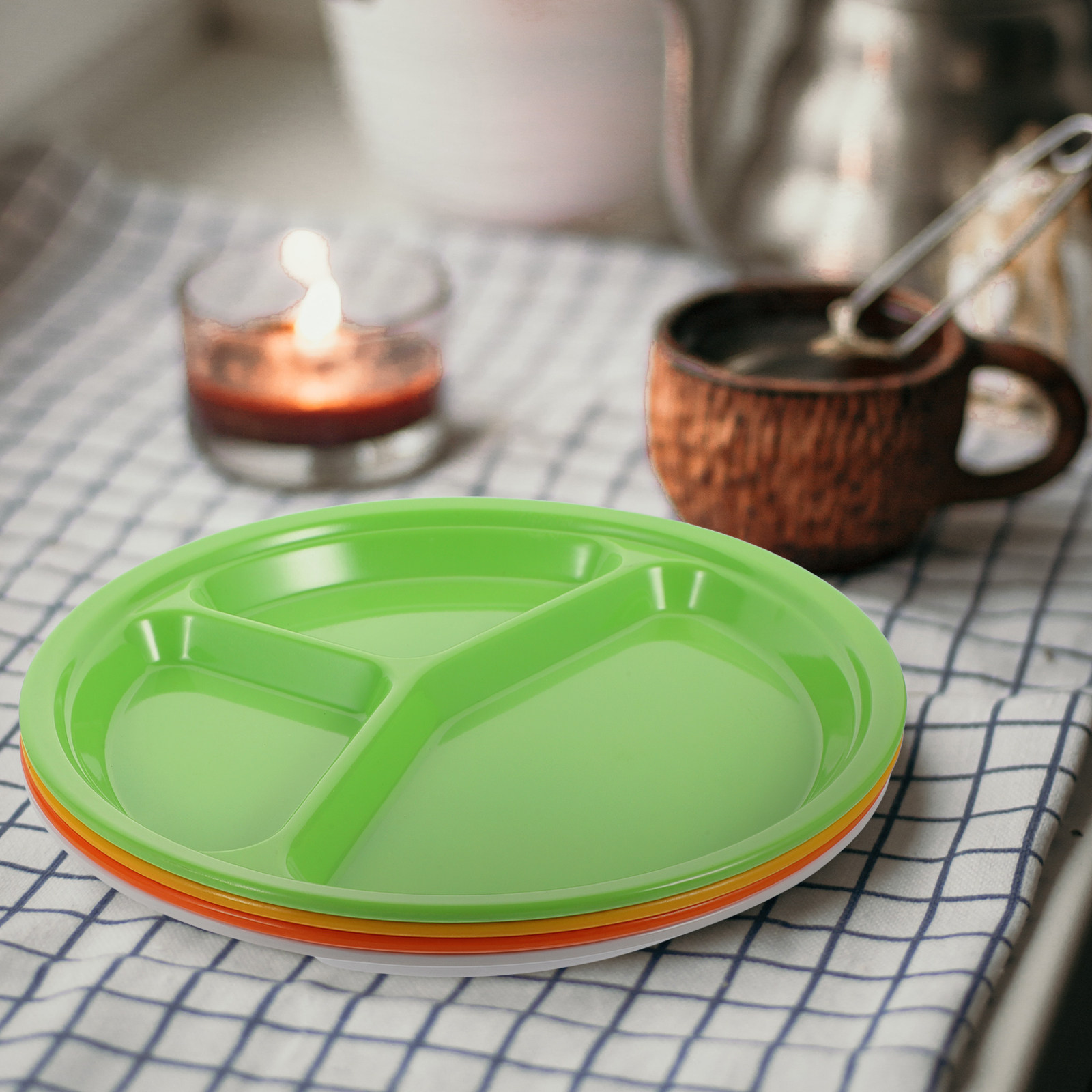 4Pcs 3-Compartment Round Melam - đánh giá và giá Meal Prep Diet